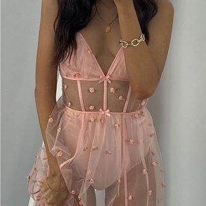 For Love & Lemons Jasmine Rosette Maxi Dress